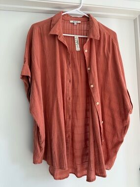 Madewell Women's Button-Up Blouse in Rusty Clay